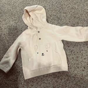 *From France!* Cozy Cream Kids Hoodie with Bear Design